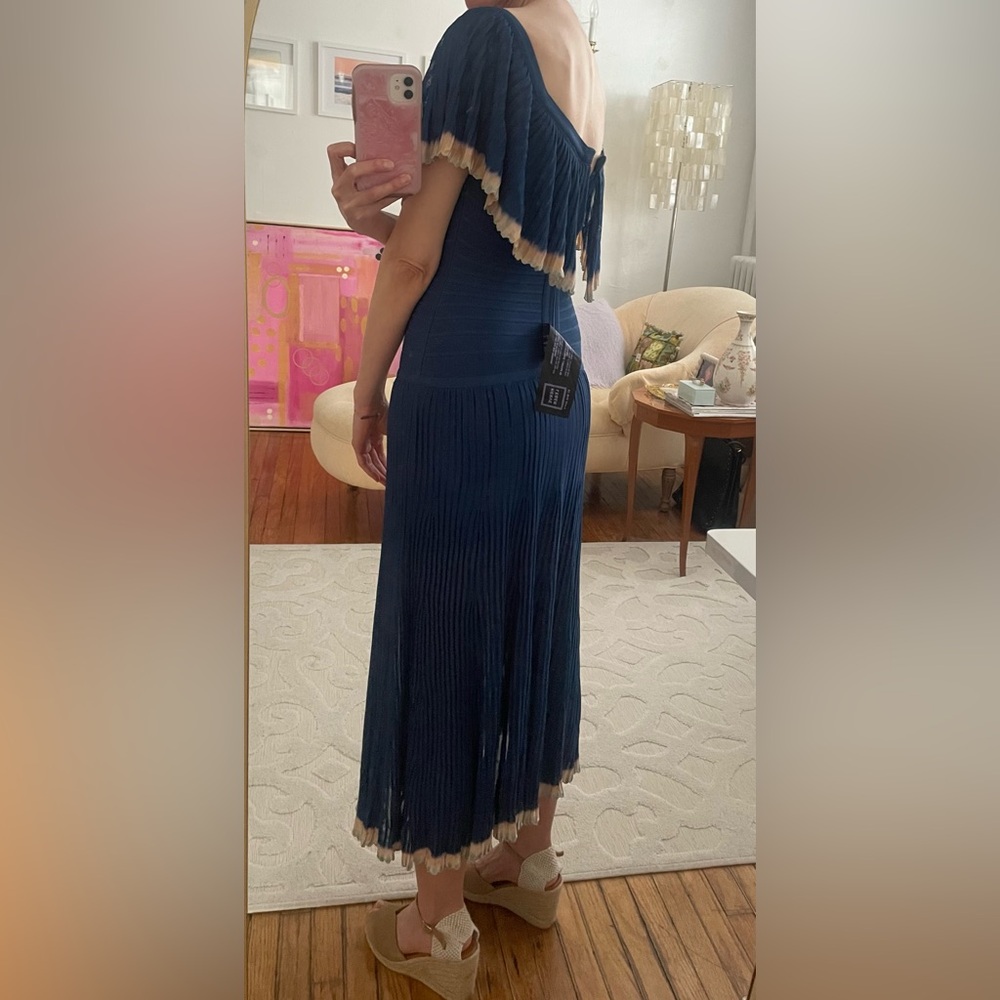 Herve Leger off-the-shoulder blue “Malli” tie-dye dress (XXS) Brand New - Picture 9 of 17